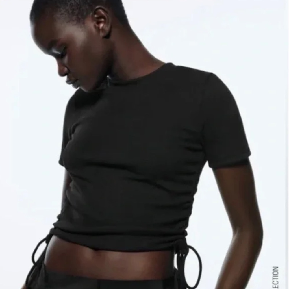 Zara black ruched top
